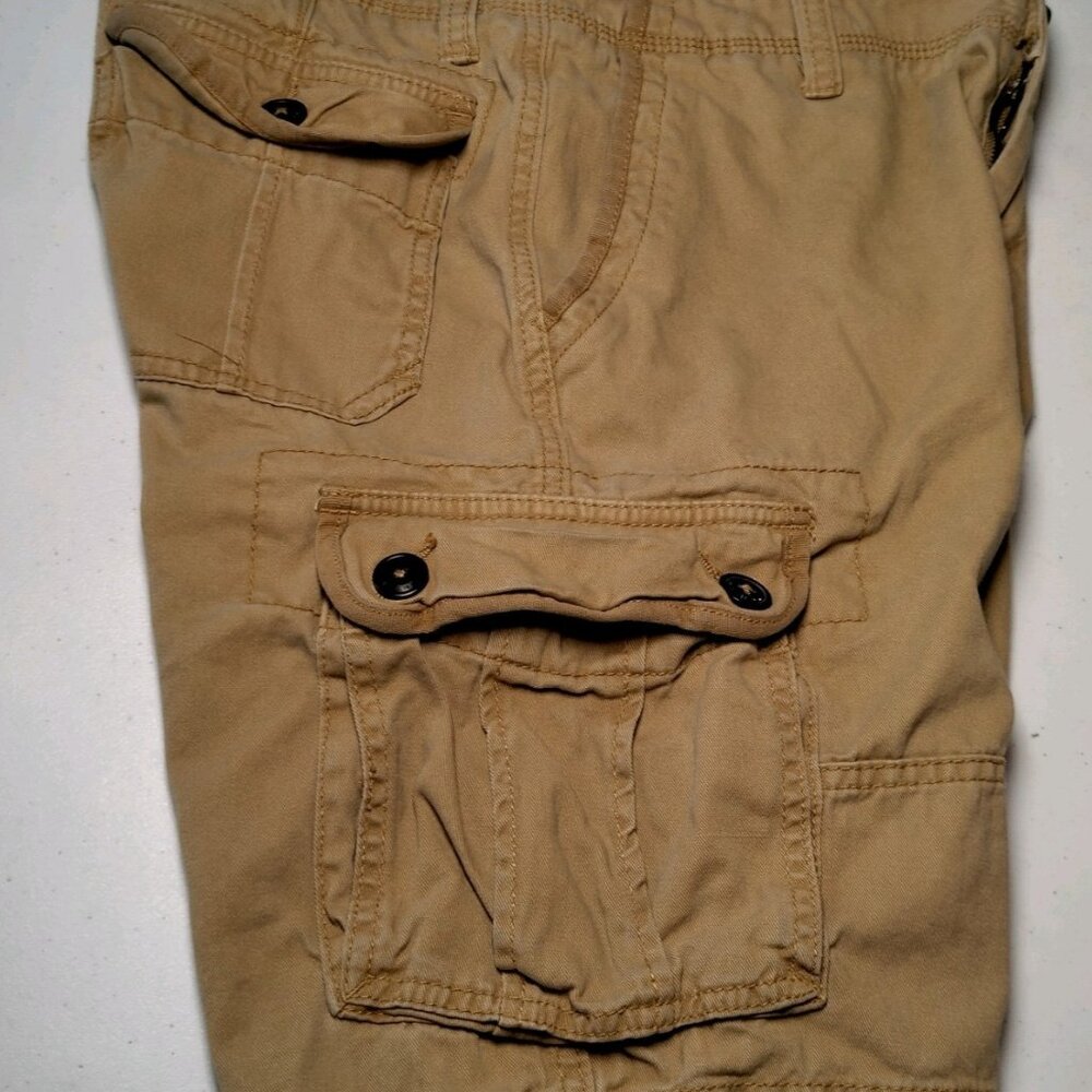 Aeropostale Cargo Shorts Men Size 30 Brown Cotton Classic - Picture 4 of 14